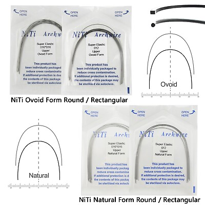 #ad Dental Orthodontic Niti Arch Wire Elastic Natural Rectangular Round Ovoid Form $29.99