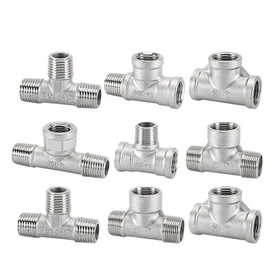 #ad Stainless Steel T Shaped Tee Fitting 1 8quot; to 4quot; Male Female Pipe Fitting Adapter $43.56