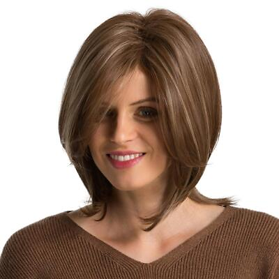 #ad 12quot; Natural Short Straight Synthetic Hair Full s Side Part $23.26