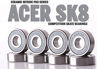 #ad 608 Ceramic Skate Bearings 8 piece 8x22x7mm Si3N4 by ACER Racing $39.99