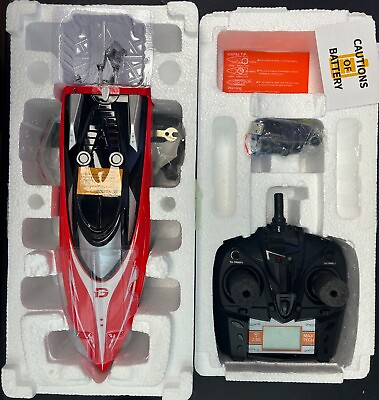#ad ⚡DEERC H120 Fast RC Boat for Pools and Lakes 2.4 GHz 20 MPH Racing Boats Red $44.95