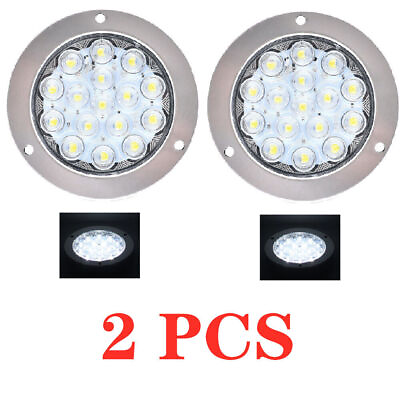 #ad 2pcs 16 LED White 4 Inch Round Backup Reverse Tail Lamp Lights For Truck Trailer $16.52
