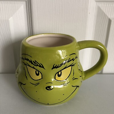 #ad Grinch 3D Face Ceramic Coffee Mug Merry Grinchmas Everyday Tea Cups Novelty Gift GBP 6.99