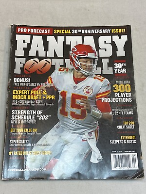 #ad Fantasy Football Magazine 2019 Pro Forecast NFL Teams Cheat Sheet Report Sleeper $9.99