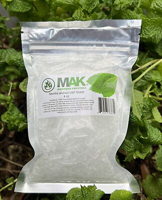 #ad Mak Menthol Crystals 100% Pure Organic Food Grade 4 oz $10.95