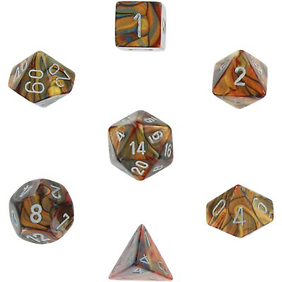 #ad Polyhedral RPG Sets Swirled Lustrous: Gold Silver 7 $13.33