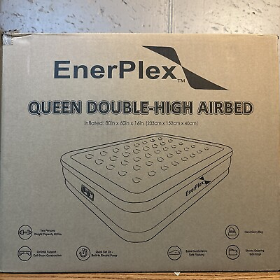 #ad EnerPlex Queen Double High Airbed Kit 78quot;x60quot;x18quot; $89.99