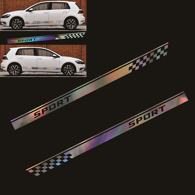 #ad Laser Reflective Graphics Stickers Long Stripe Body Vinyl Decals For Car Truck $17.19