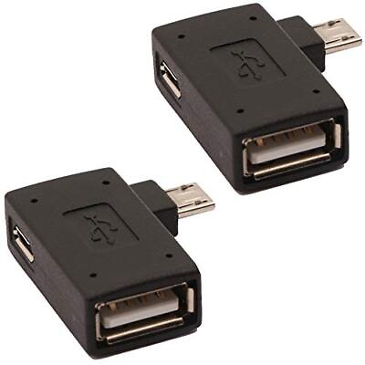 #ad 2 in 1 Powered Micro USB to USB OTG Adapter 90 Degree Right Angled for FireSt $10.76