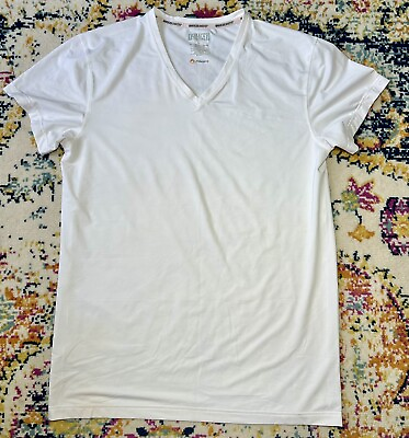 #ad Duluth Trading Shirt Mens White Breeze Shooter V Neck Undershirt Cooling Size L $18.00