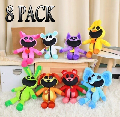 #ad Pack Of 8 Smiling Critters Figure Plush Doll CatNap Hoppy Hopscotch Monster Toys $53.79