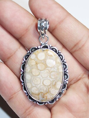#ad Coral Fossil Handmade Gemstone Jewelry Pendent Size 2.2 Iches $8.99