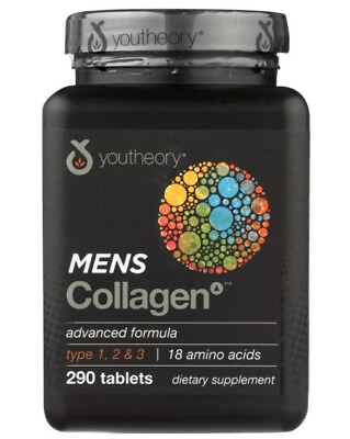 #ad Youtheory Collagen Mens Advanced 290 Tablets 18 Amino Acids $24.48