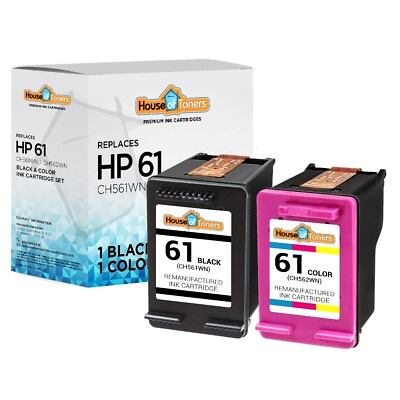 #ad 2PK For HP 61 Ink Cartridge 1 Black amp; 1 Color ENVY 4500 4501 4505 5530 $21.70