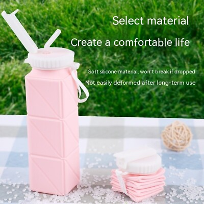 #ad Foldable Water Bottle Sports Cup Portable Silicone Folding Cups Food Grade Drink $20.00