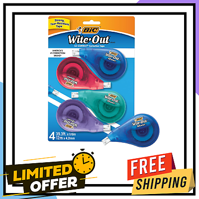 #ad BIC Wite Out Brand EZ Correct Correction Tape 19.8 Feet 4 Count $8.98