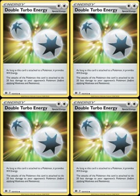 #ad Double Turbo Energy 151 172 Brilliant Stars x4 Pokemon Card Playset 4x Special $2.69