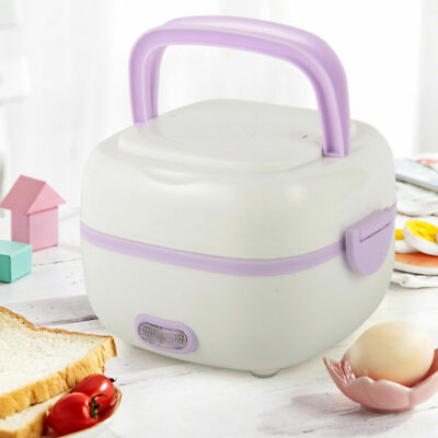 #ad 200W Purple Portable Multifunctional Electric Steamer Lunch Box Mini Rice Cooker $18.95