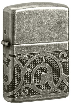 #ad Zippo 49290 Medieval Deep Carve Armor Lighter Antique Silver Plate Finish NEW $85.00