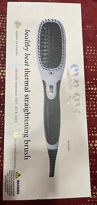 #ad Eva NYC Healthy Heat Thermal Straightening Brush Lavender Adjustable Temp NEW $23.75