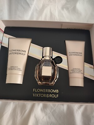 #ad Viktor amp; Rolf Flowerbomb Eau de Parfum 3 Pcs Gift Set Women Lotion AUTHENTIC 1oz $75.00