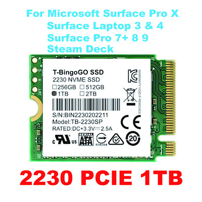 NEW T BingoGo M.2 2230 SSD 1TB NVMe PCIe For Microsoft Surface Pro X Pro 7 8 $127.78