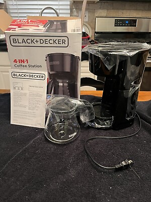 #ad BLACKDECKER 4 in 1 5 Cup Coffee Station Coffeemaker BlackNEW open Box $27.85