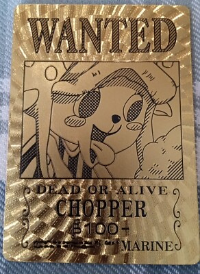 #ad RARE TONY CHOPPER One Piece Anime 24K Gold Flake Wanted Card CCG USA SELLER $4.50