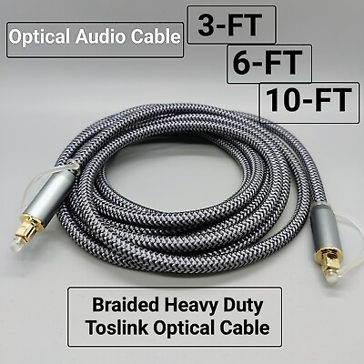 #ad Toslink Optical Cable Digital Audio Sound Fiber Optic SPDIF Cord Wire Dolby DTS $8.99