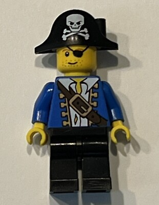 #ad LEGO 6192 Pirate Minifigure pi102 Blue Jacket Skull Crossbones Hat $8.00
