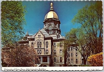 #ad Postcard: University of Notre Dame Administration Building Gold Dome amp; Ble A111 $3.49