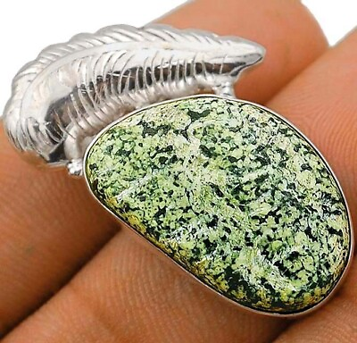 #ad Leaf Natural Russian Seraphinite 925 Sterling Silver Pendant Jewelry ED2 9 $28.99