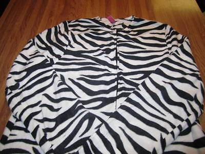 #ad Totally White Black ZEBRA Adult Footed Pajamas Large New FOOTIE PJs $34.99