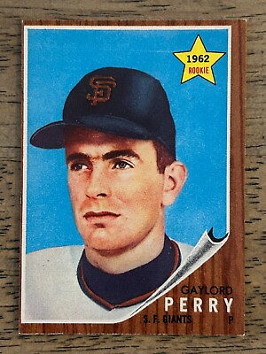#ad Gaylord Perry 1962 Topps Baseball Rookie Card RC #199 Giants EX MT OC SHARP HOF $45.00