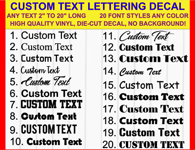 #ad Personalized Sticker ANY TEXT Custom Vinyl Decal Slogans Lettering Car Window $4.99