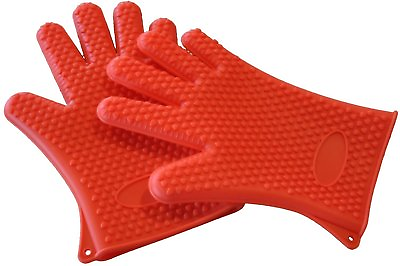 #ad Oven Gloves Silicone Heat Resitant Versatile Heat BBQ Grill Gloves Pair of 2 $10.50