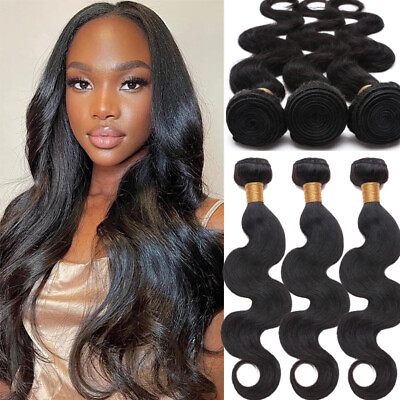 #ad 8A Brazilian Virgin Human Hair Extensions Weft Weave Wavy Curly Soft 100g Bundle $32.13
