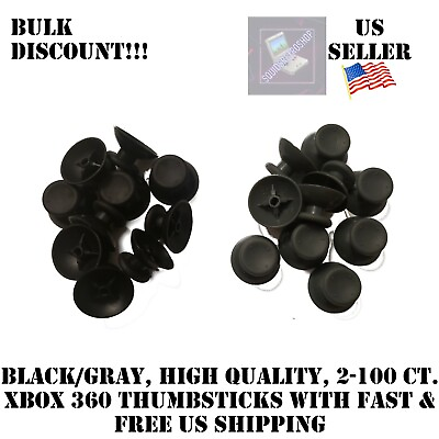#ad 2 500x Xbox 360 Controller Gray Black Replacement Analog Video Game Thumb sticks $6.49