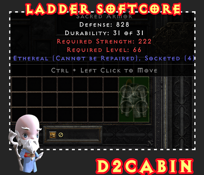 #ad Diablo 2 D2R SC💥Ladder💥3 4 OS Sacred Armor💥PC SWITCH PS AU $3.00