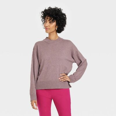 #ad New Women#x27;s Fine Gauge Crewneck Sweater A New Day Dark Brown XL $7.99