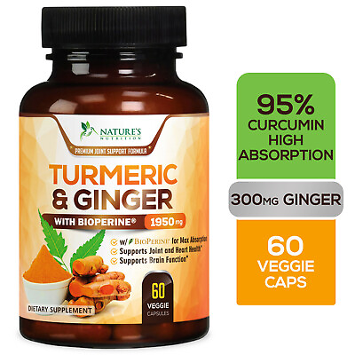 #ad Turmeric Curcumin w Ginger amp; BioPerine Black Pepper 1950mg 95% Standardized $16.12