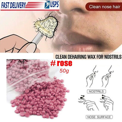 #ad Nose Hair Wax Bean Painless Removal Kit Nasal Waxing Clean Rose Scent Trim Men $4.99
