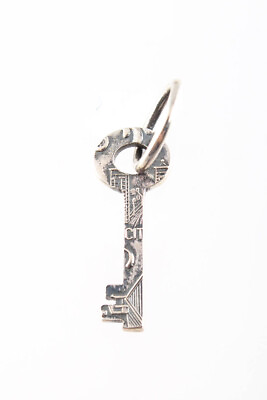 #ad Jasper Sterling Silver Cut Out Key Vintage Charm $316.01