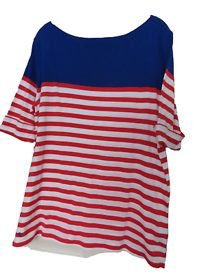 #ad Lauren Ralph Lauren TShirt Red White amp; Blue Stripe size 1X $8.00