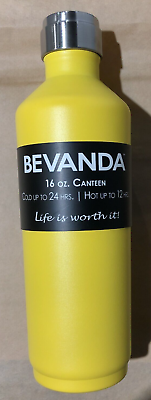 #ad Bevanda Water Bottle 16oz Color: Yellow Holds Hot or Cold Beverages $15.99