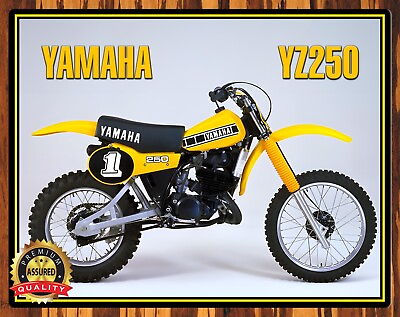 #ad 1980 Yamaha YZ250 Motocross Metal Sign 11 x 14 $27.99