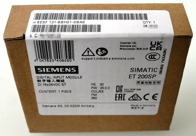 #ad NEW Siemens 6ES7131 6BH01 0BA0 SIMATIC ET 200SP 6ES7 131 6BH01 0BA0 Input Module $66.00