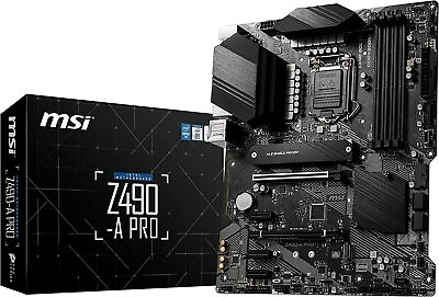 MSI ProSeries ATX Motherboard Intel LGA 1200 Socket Z490 A Pro $99.00