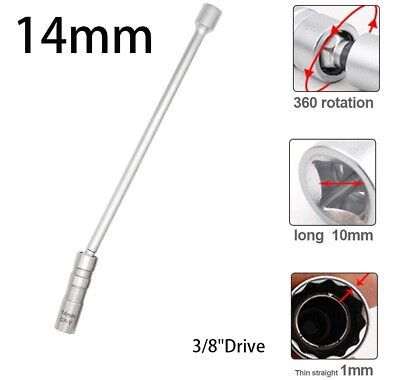 #ad 1 Pcs 3 8quot; Drive Car 14mm Spark Plug Sleeve Socket Magnetic Wrench Removal Tool $15.97