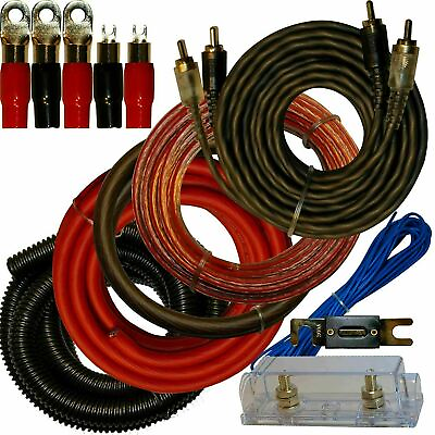 #ad #ad 0 Gauge Amplfier Power Kit for Amp Install Wiring Complete 1 0 Ga Cables 4500W $39.19